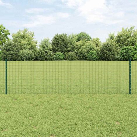 Reja con postes Verde 0.6 x 50 m Acero