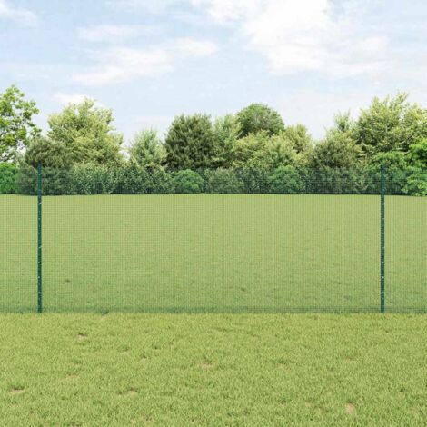 Reja con postes Verde 1 x 10 m Acero