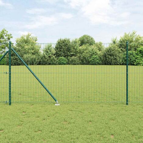 Reja con postes Verde 1 x 25 m Acero