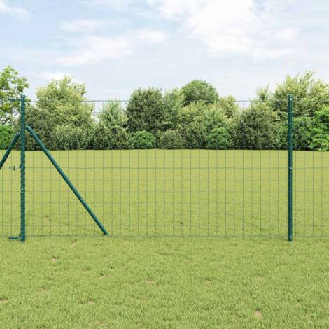 Reja con postes Verde 1.2 x 10 m Acero