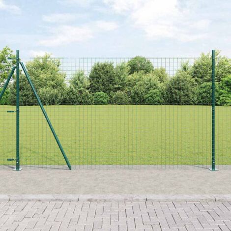 Reja con postes Verde 1.4 x 10 m Acero