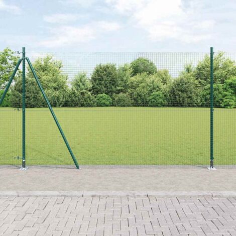 Reja con postes Verde 1.4 x 10 m Acero