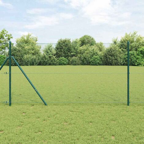 Reja con postes Verde 1.4 x 25 m Acero
