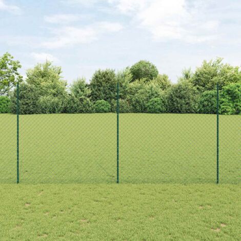 Reja con postes Verde 1.5 x 10 m Acero