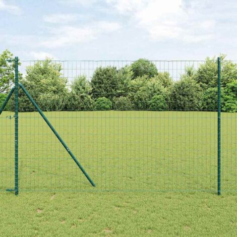 Reja con postes Verde 1.5 x 10 m Acero