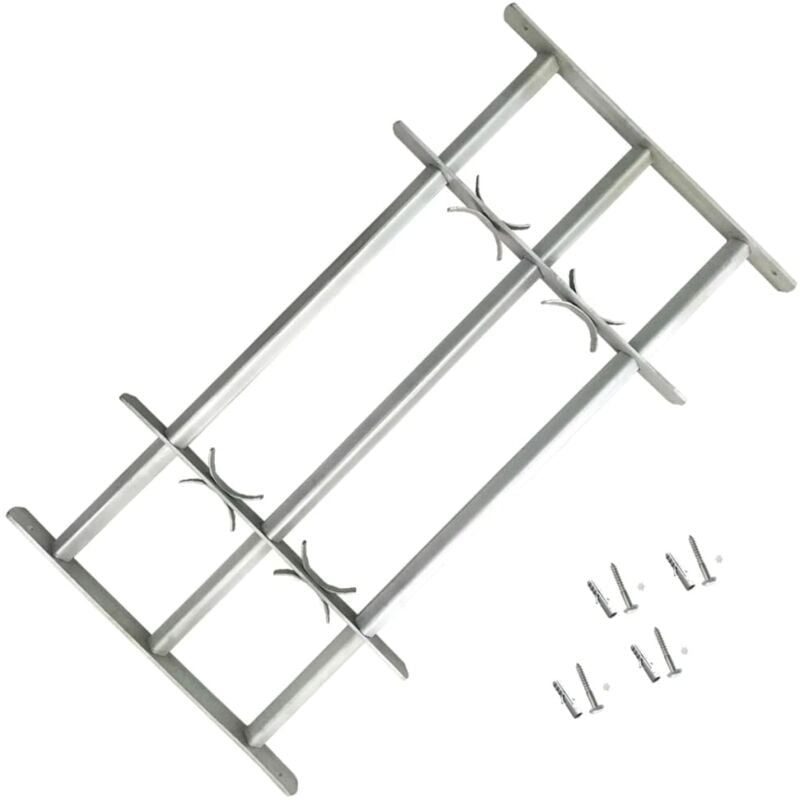 

vidaXL Reja de Seguridad Ajustable Ventana con 3 Barras 700-1050 mm - Plateado