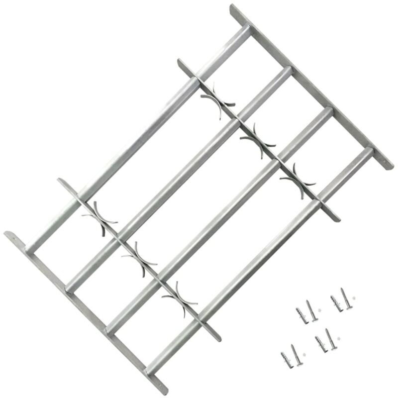 

vidaXL Reja de Seguridad Ajustable Ventana con 4 Barras 700-1050 mm - Plateado