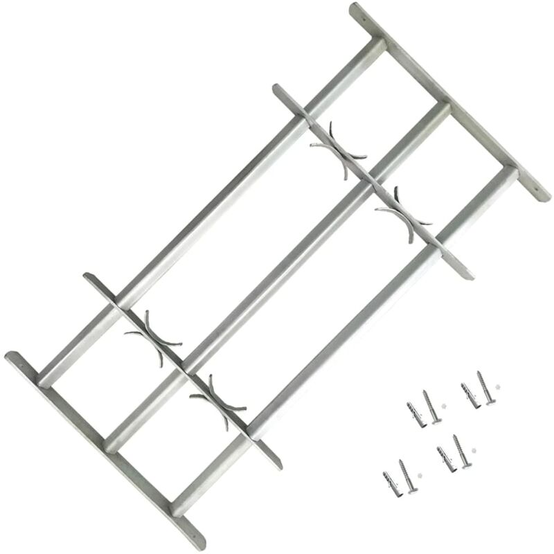 

Reja de seguridad ajustable ventana con 3 barras 700-1050 mm - Plateado