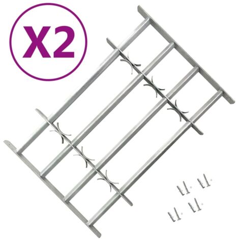 Rejas de seguridad de ventana ajustables 2 uds 1000-1500 mm