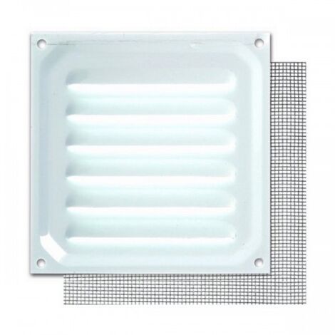 REJILLA 10X10CM CON MOSQUITERA LACADO BLANCO - BRINOX