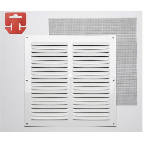 REJILLA CON MOSQUITERA. ALUMINIO 0.6 BLANCO LACADO 250x250mm (G)