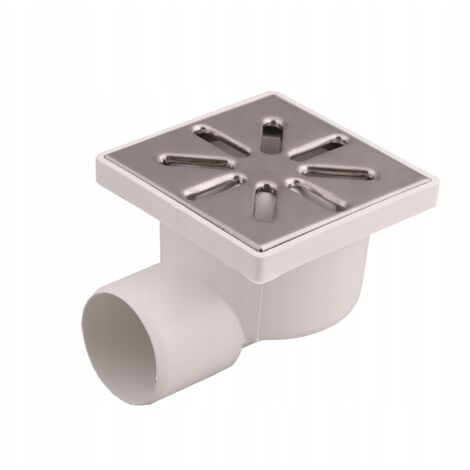 Rejilla de desagüe 10x10cm desagüe LATERAL Ø50 AQUER