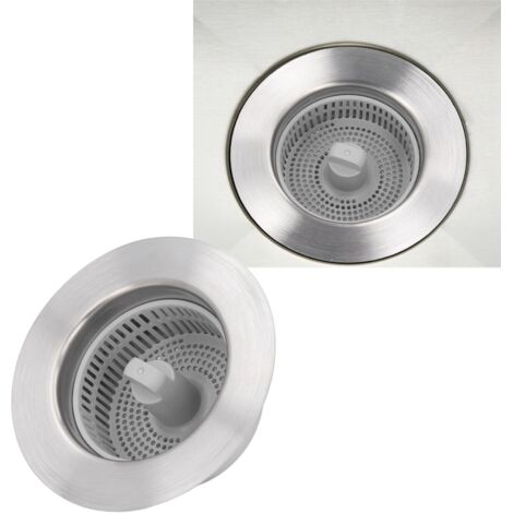 Rejilla de desagüe a prueba de olores para fregaderos de cocina, mecanismo de cierre a presión con filtro antiobstrucción, modelo emergente fabricado en acero inoxidable.