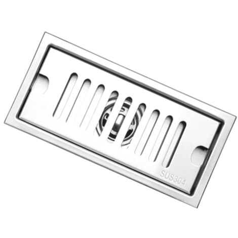 Rejilla de desagüe larga para suelo de baño, acero inoxidable 304, extraíble, antiolor, 20 cm
