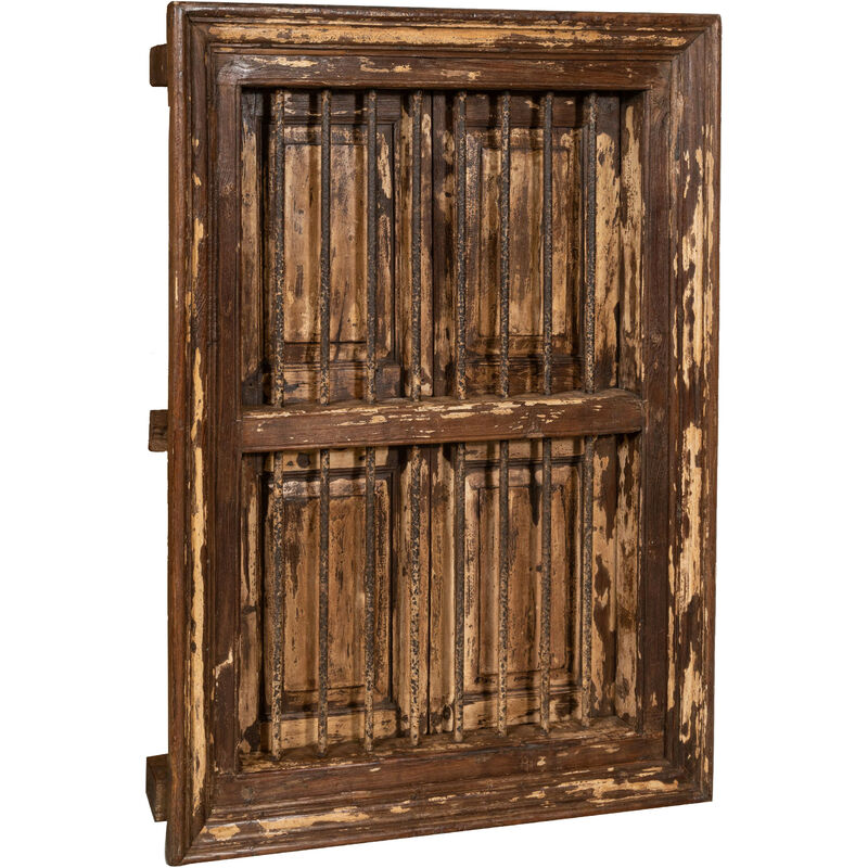 

Biscottini - Rejilla de madera maciza y hierro medieval para ventanas con marco interior o exterior