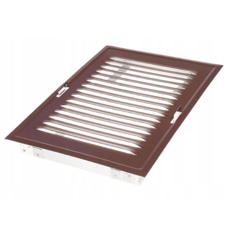 REJILLA DE VENTILACI脫N EXTERIOR DE METAL SOBRE UN MARCO MARR脫N DE 14x21