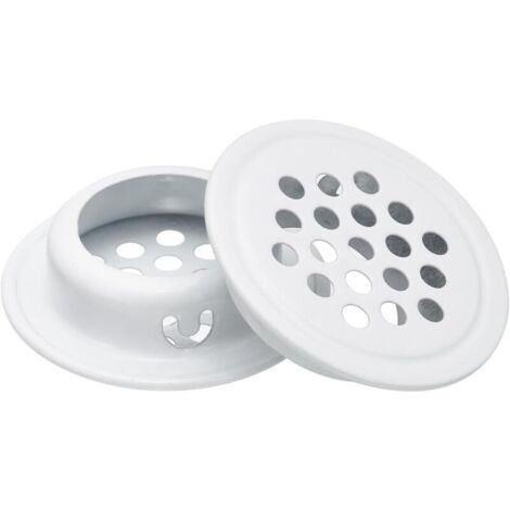 Rejilla de ventilación circular de acero inoxidable de 30 piezas de 25 mm (1") con orificios de ventilación de malla redonda para gabinetes de cocina y baño, color blanco