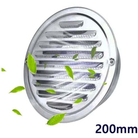 Rejilla de ventilación de acero inoxidable con mosquitera para muebles de cocina (200 mm)