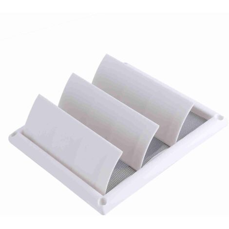 Rejilla de ventilación de pared de plástico de 3 piezas, mosquitera blanca, 20 x 20 cm, nueva, 1 unidad