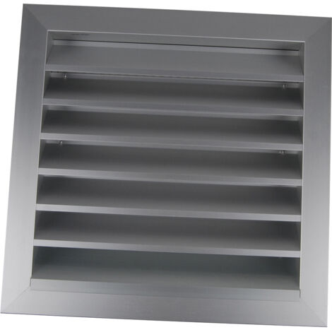 Rejilla de ventilación exterior con aletas a 45° - Aluminio anodizado 400x390