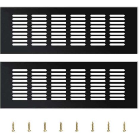 Rejilla de ventilación exterior de 2 piezas, de aluminio, ajustable, color negro