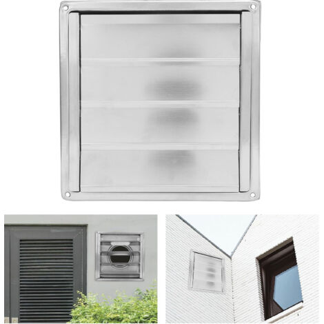Rejilla de ventilación externa de acero inoxidable 304 de 4 pulgadas con cierre automático y malla de nailon.