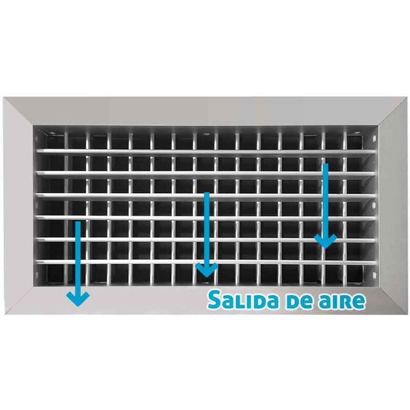 

Bilake - Rejilla de ventilación impulsión doble deflexión plata mate Plata mate 600x150 mm - Plata mate