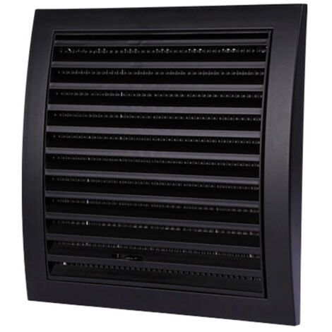 Rejilla de ventilación negra de 100 mm, con mosquitera