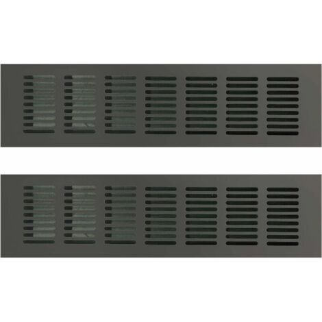 Rejilla de ventilación rectangular (2 unidades), ideal para una ventilación de 80 × 300 mm.