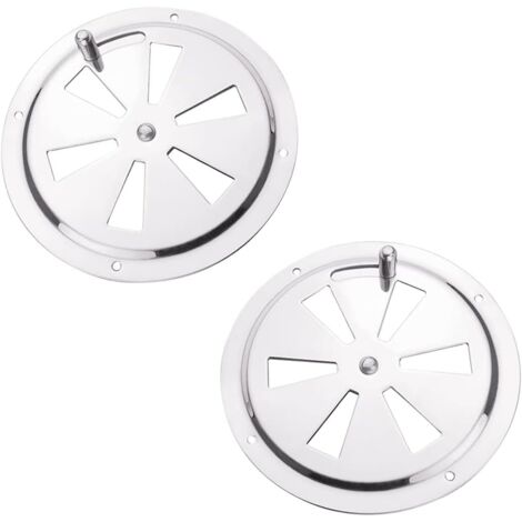 Rejilla de ventilación redonda Crediri de 2 piezas, rejilla de ventilación de acero inoxidable, rejilla de salida de aire de acero inoxidable, rejilla de ventilación de 125 mm, apertura de ventilación
