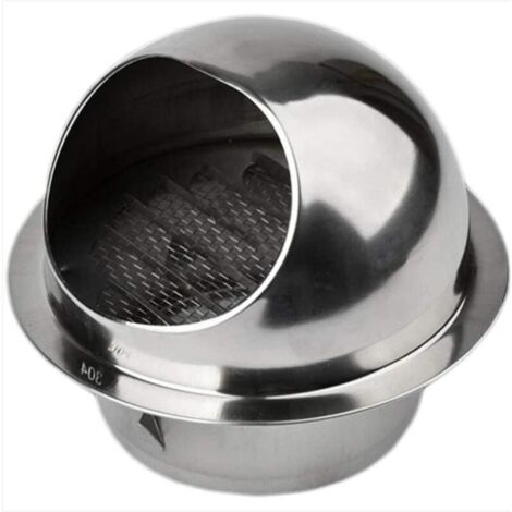 Rejilla de ventilación redonda  de 100 mm fabricada en acero inoxidable de una sola pieza