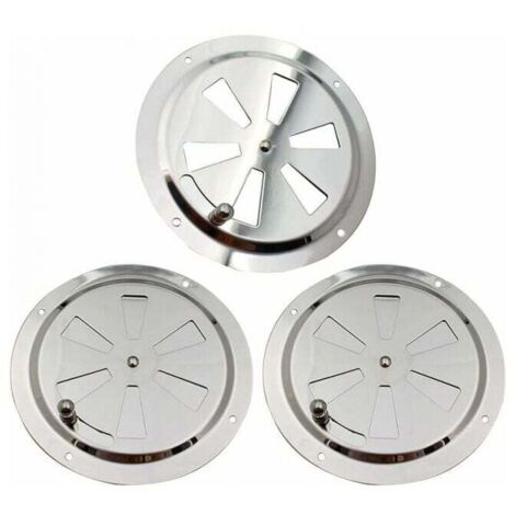 Rejilla de ventilación redonda de 3 piezas de 125 mm, roseta de rejilla de ventilación de acero inoxidable, ventilador ajustable, para fumadores, campistas