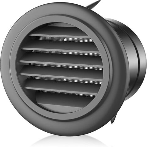Rejilla de ventilación redonda de 7,6 cm (3 pulgadas) con elegantes aletas de ventilación, cubierta de escape redonda de ABS negro