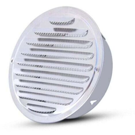 Rejilla de ventilación redonda de acero inoxidable con orificio, ventilación con malla, tubo de escape redondo, apta para una abertura de 100 mm.