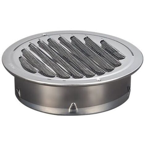 Rejilla de ventilación redonda de acero inoxidable de 100 mm, rejilla de ventilación metálica