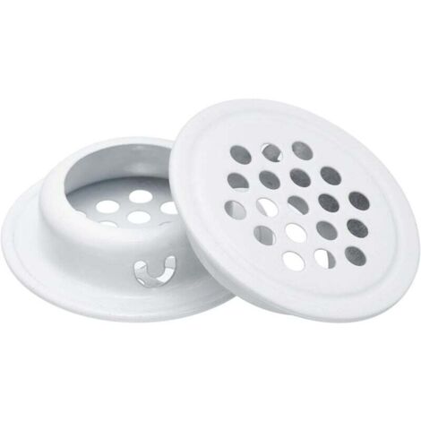 Rejilla de ventilación redonda KZQ de 25 mm (1 pulgada), 30 unidades, de acero inoxidable con orificios de ventilación de malla redonda para cocina, baño y armario, color blanco