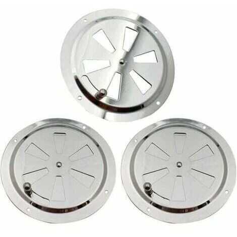 Rejilla de ventilación redonda, roseta de ventilación de acero inoxidable, rejilla de ventilación de 125 mm, abertura de ventilación ajustable, para fumadores, autocaravanas