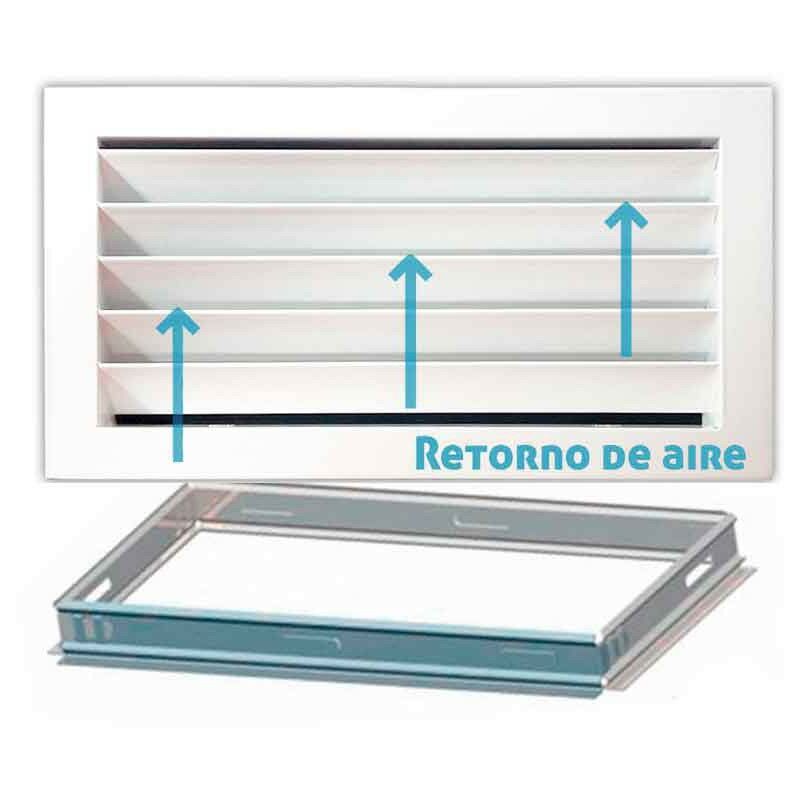 

Bilake - Rejilla de ventilación retorno blanco + Marco de montaje Blanco 600x100 mm - Blanco