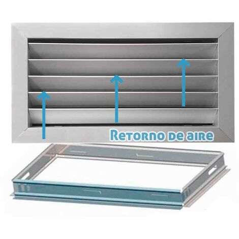 Rejilla ventilación baño PVC 9.8x22.5 cm con marco y cierre
