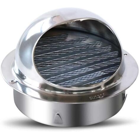 Rejilla Ventilación 100mm Redonda Rejilla de Ventilación de Acero Inoxidable con Pantalla de Insecto