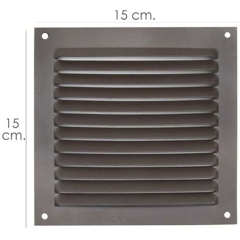 rejilla ventilación atornillar 15x15 cm. aluminio color marrón