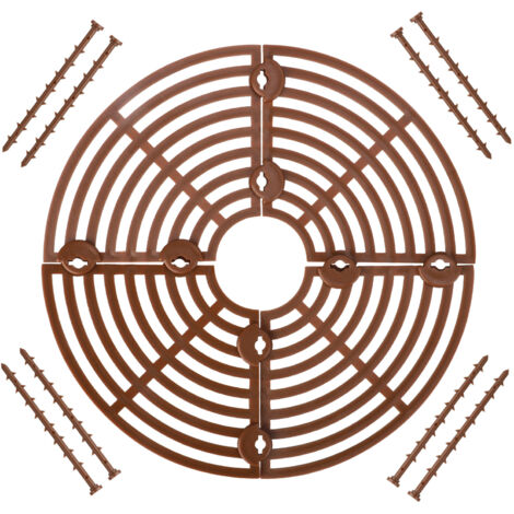 Rejillas protectoras para macetas – Juego de 4 rejillas resistentes de plástico PP y 8 tornillos para tamaños de 18 cm/30 cm/52 cm en color marrón – Evita que niños y mascotas arañen la tierra de la m