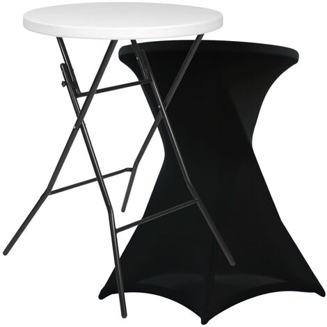 Rekkem – Table mange debout pliant 80 cm diamètre – Hauteur 110 cm – Housse polyester incluse – Usage professionnel intensif – Charge max 110 kg