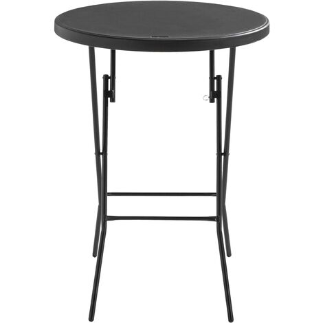 Rekkem – Mange-debout pliant noir 110x80 cm – Structure en acier époxy – Plateau en polyéthylène haute densité – Charge max 110 kg