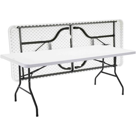 Rekkem – Table extensible pliante 200cm – 10 places – Structure acier époxy – Plateau PEHD résistant – Usage intérieur et extérieur
