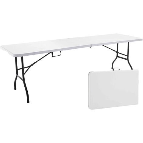 Rekkem – Table extensible rectangulaire 244 cm – 10-12 places – Acier époxy et plateau en PEHD – Résistante aux chocs et fissures