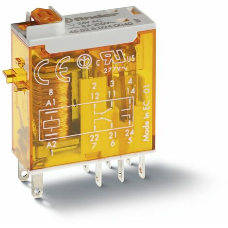 relais - 2 contacts - 8a - 48 volts dc - indicateur mécanique - finder 465290480040