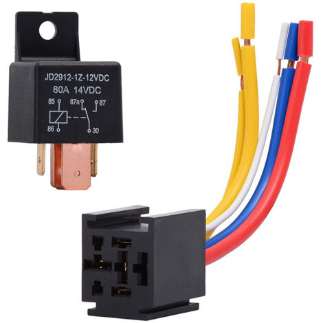 Relais 80 A 12 V 5 broches avec support JD2912  alimentation pour motos 80 A/12 V 4 broches 80 A