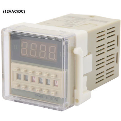 Relais à Temporisation DH48s s-2Z, Affichage LCD Durable, 8 Broches, Réglable 0.1S-99H, 12V AC/DC