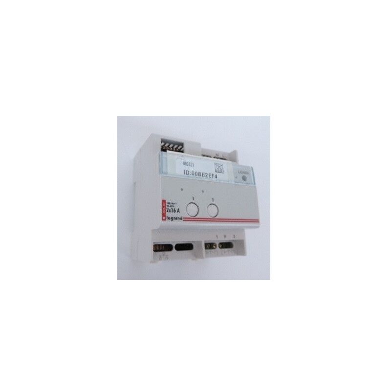 Relais actionneur bus 2 sorties 16A 230V 6M pour contrôle d'éclairage On/Off 2 circuits 3680W MyHOME Legrand 002601